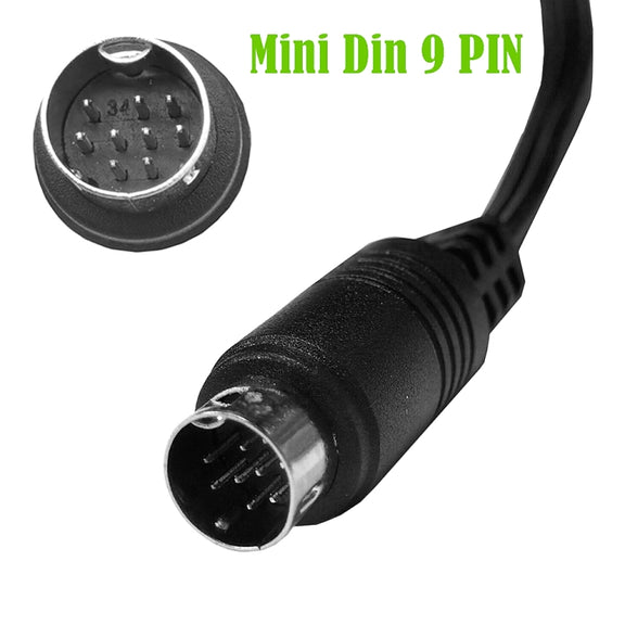 90 Degree mini DIN 9 Pin Male to Female TV Box Adapter Cable, Length:3m(Black)