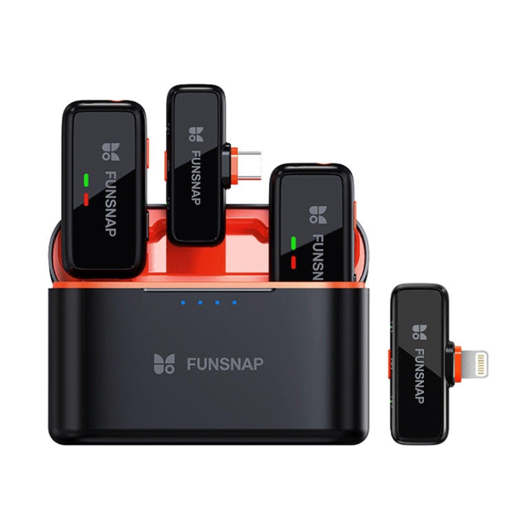 FUNSNAP S6 Lavalier Wireless Microphone, 2 RX + 2 TX with Charging Case - Microphone by FUNSNAP | Online Shopping South Africa | PMC TechLife | Buy Now Pay Later Mobicred