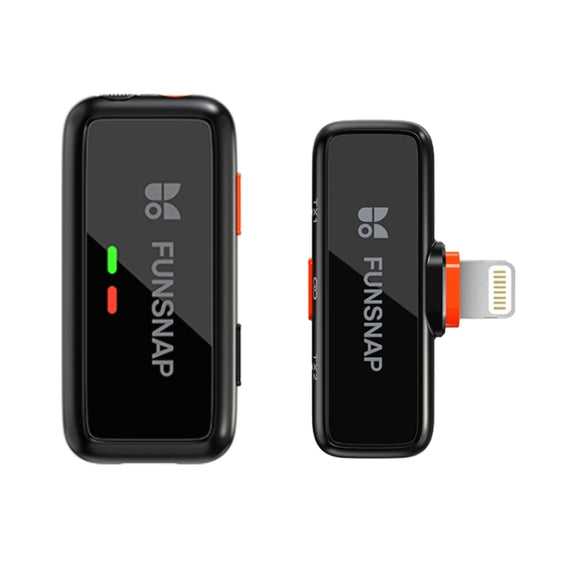 FUNSNAP S6 Lavalier Wireless Microphone, 8 Pin RX + 1 TX