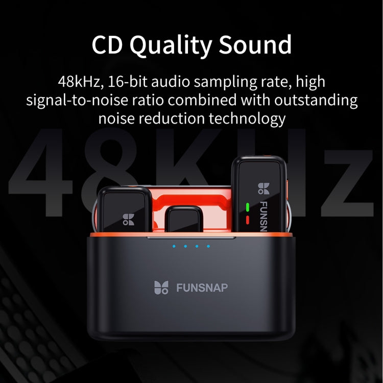FUNSNAP S6 Lavalier Wireless Microphone, 2 RX + 2 TX with Charging Case - Microphone by FUNSNAP | Online Shopping South Africa | PMC TechLife | Buy Now Pay Later Mobicred