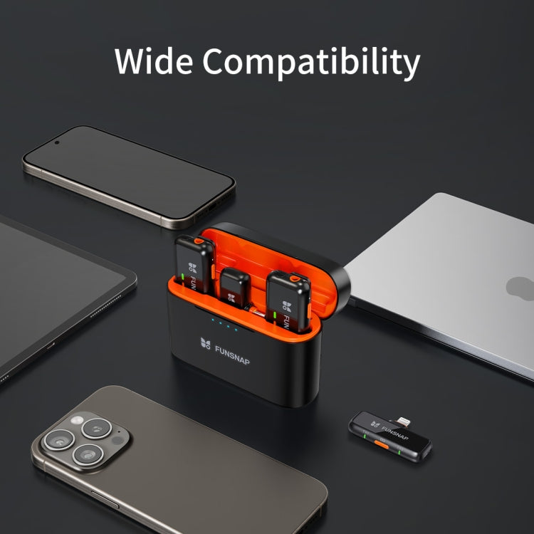 FUNSNAP S6 Lavalier Wireless Microphone, Type-C RX + 2 TX with Charging Case - Microphone by FUNSNAP | Online Shopping South Africa | PMC TechLife | Buy Now Pay Later Mobicred
