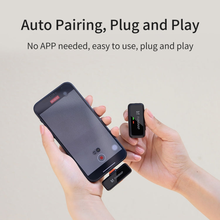 FUNSNAP S6 Lavalier Wireless Microphone, 8 Pin RX + 2 TX with Charging Case