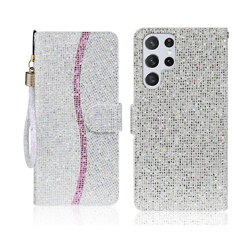 For Samsung Galaxy S25 Ultra 5G Glitter Powder Filp Leather Phone Case(Silver) - Galaxy S25 Ultra 5G Cases by PMC Jewellery | Online Shopping South Africa | PMC Jewellery | Buy Now Pay Later Mobicred
