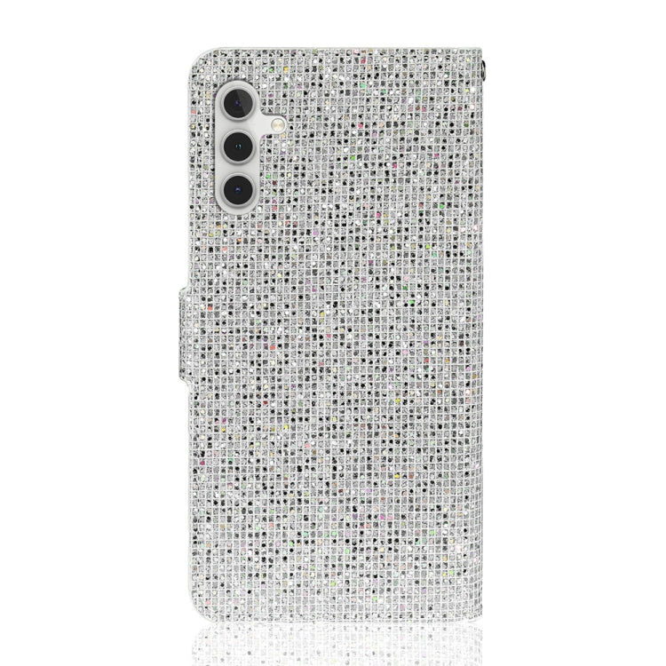 For Samsung Galaxy S25+ 5G Glitter Powder Filp Leather Phone Case(Silver) - Galaxy S25+ 5G Cases by PMC Jewellery | Online Shopping South Africa | PMC Jewellery | Buy Now Pay Later Mobicred