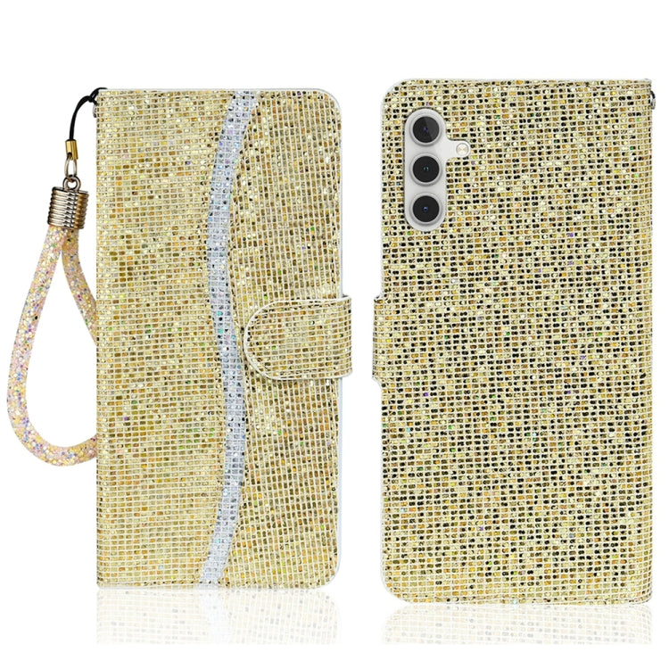 For Samsung Galaxy S25+ 5G Glitter Powder Filp Leather Phone Case(Gold) - Galaxy S25+ 5G Cases by PMC Jewellery | Online Shopping South Africa | PMC Jewellery | Buy Now Pay Later Mobicred