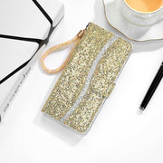 For Samsung Galaxy S25 5G Glitter Powder Filp Leather Phone Case(Gold)