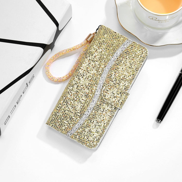 For Samsung Galaxy S25 5G Glitter Powder Filp Leather Phone Case(Gold)