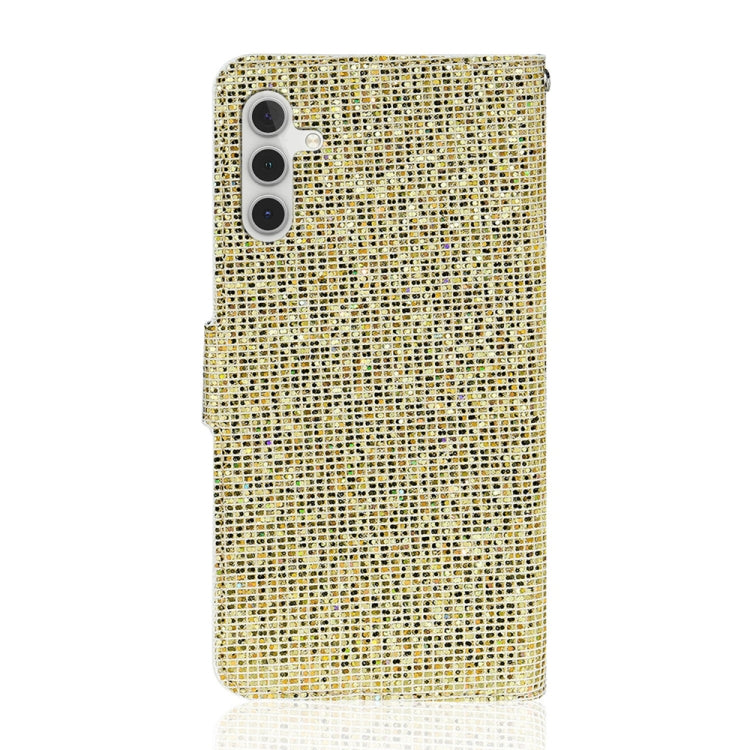 For Samsung Galaxy S25 5G Glitter Powder Filp Leather Phone Case(Gold)