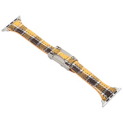 For Apple Watch 42mm / 41mm / 40mm / 38mm Slim Magnetic Buckle Napped Fabric Leather Watch Band(Yellow)