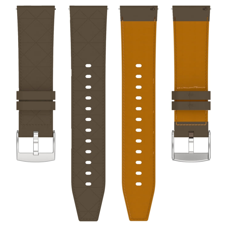 For Huawei Watch GT 5 / GT 5 Pro 46mm Square 22mm Leather Watch Band(Coffee)