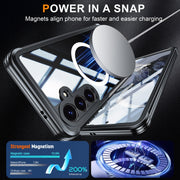 For Samsung Galaxy S25 5G RedPepper Tempered Glass MagSafe Phone Case(Black)