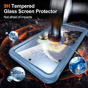 For Samsung Galaxy S25 5G Tempered Glass MagSafe Phone Case(Sky Blue)