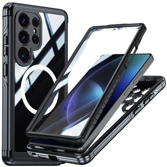 For Samsung Galaxy S25 Ultra 5G RedPepper Tempered Glass MagSafe Phone Case(Black)