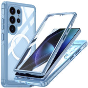 For Samsung Galaxy S25 Ultra 5G Tempered Glass MagSafe Phone Case(Sky Blue)