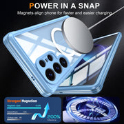 For Samsung Galaxy S25 Ultra 5G Tempered Glass MagSafe Phone Case(Sky Blue)