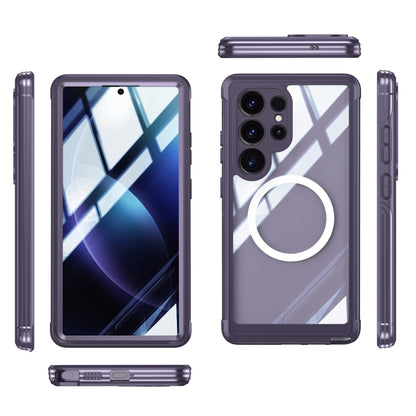 For Samsung Galaxy S25 Ultra 5G Tempered Glass MagSafe Phone Case(Purple) - Galaxy S25 Ultra 5G Cases by PMC Jewellery | Online Shopping South Africa | PMC Jewellery | Buy Now Pay Later Mobicred
