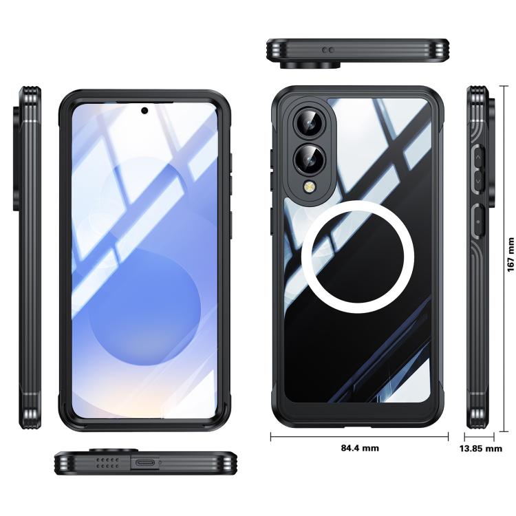 For Samsung Galaxy S25 Edge 5G RedPepper Tempered Glass MagSafe Phone Case(Black) - Galaxy S25 Edge 5G Cases by RedPepper | Online Shopping South Africa | PMC Jewellery | Buy Now Pay Later Mobicred