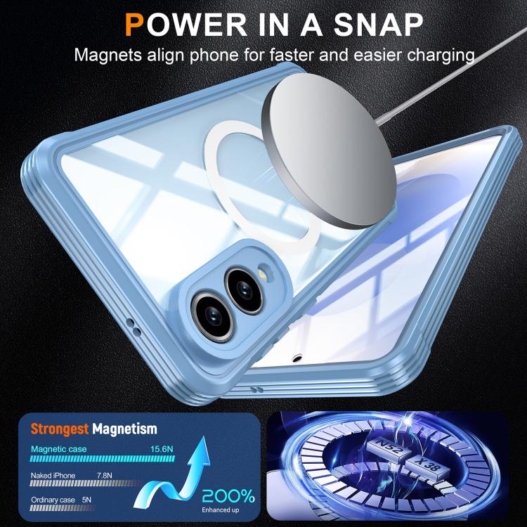 For Samsung Galaxy S25 Edge 5G RedPepper Tempered Glass MagSafe Phone Case(Sky Blue) - Galaxy S25 Edge 5G Cases by RedPepper | Online Shopping South Africa | PMC Jewellery | Buy Now Pay Later Mobicred