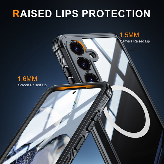 For Samsung Galaxy S25 Edge 5G RedPepper Tempered Glass MagSafe Phone Case(Black)