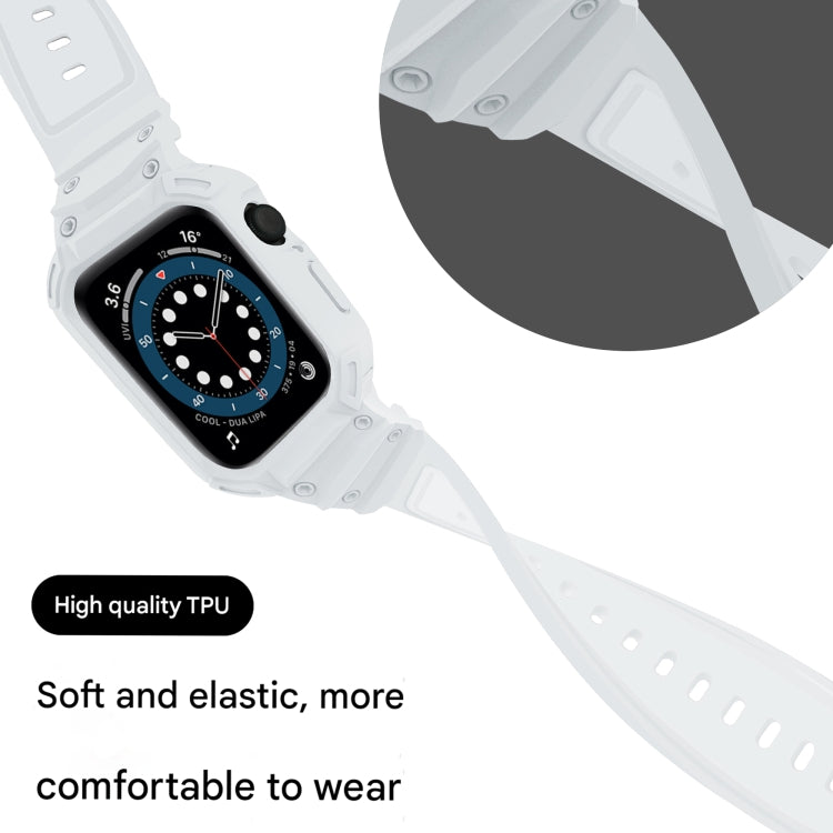 For Apple Watch Series 10 46mm Armor TPU Case Integrated Watch Band(White) - Watch Cases by PMC Jewellery | Online Shopping South Africa | PMC Jewellery | Buy Now Pay Later Mobicred