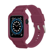 For Apple Watch Series 10 46mm Armor TPU Case Integrated Watch Band(Plum Color)