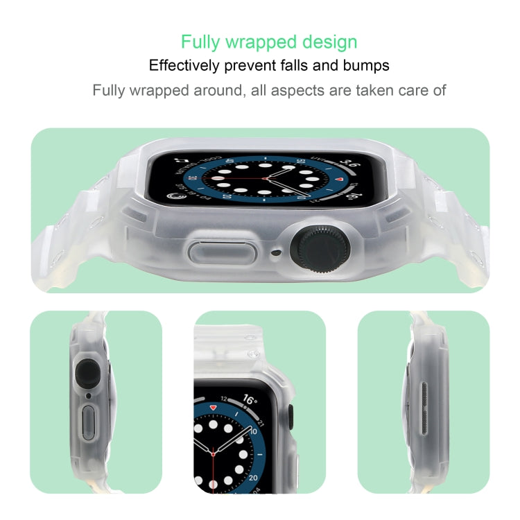 For Apple Watch Series 10 46mm Armor TPU Case Integrated Watch Band(Frosted Clear) - Watch Cases by PMC Jewellery | Online Shopping South Africa | PMC Jewellery | Buy Now Pay Later Mobicred