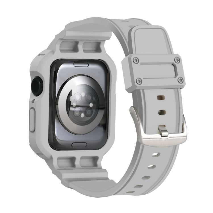 For Apple Watch Series 10 46mm Armor TPU Case Integrated Watch Band(Light Grey)