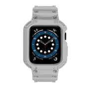 For Apple Watch Series 10 46mm Armor TPU Case Integrated Watch Band(Light Grey)