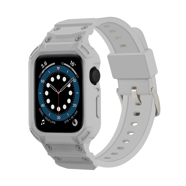 For Apple Watch Series 10 46mm Armor TPU Case Integrated Watch Band(Light Grey) - Watch Cases by PMC Jewellery | Online Shopping South Africa | PMC Jewellery | Buy Now Pay Later Mobicred