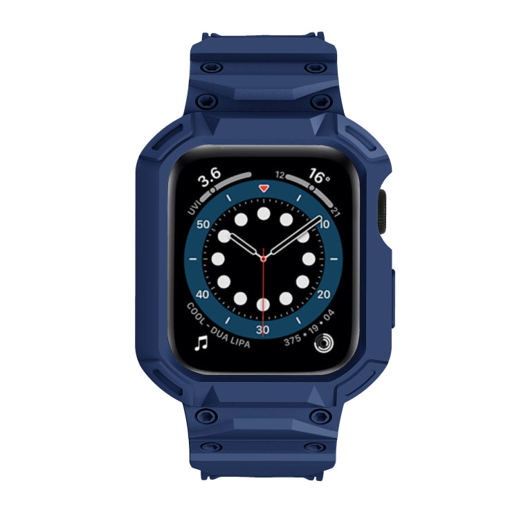 For Apple Watch Series 10 46mm Armor TPU Case Integrated Watch Band(Midnight Blue) - Watch Cases by PMC Jewellery | Online Shopping South Africa | PMC Jewellery | Buy Now Pay Later Mobicred
