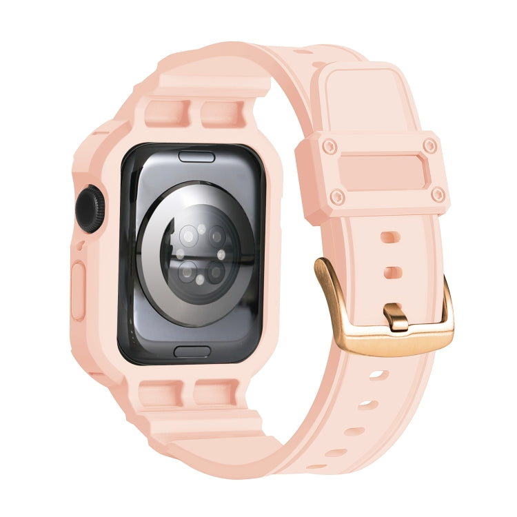 For Apple Watch Series 10 42mm Armor TPU Case Integrated Watch Band(Pink)