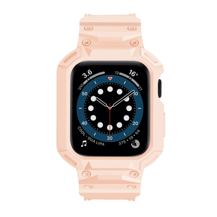 For Apple Watch Series 10 42mm Armor TPU Case Integrated Watch Band(Pink) - Watch Cases by PMC Jewellery | Online Shopping South Africa | PMC Jewellery | Buy Now Pay Later Mobicred