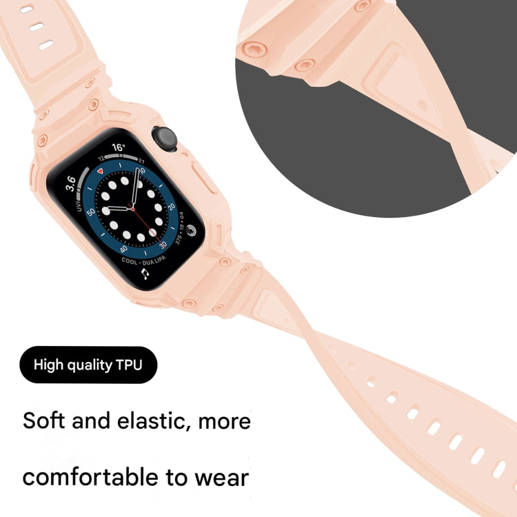 For Apple Watch Series 10 42mm Armor TPU Case Integrated Watch Band(Pink) - Watch Cases by PMC Jewellery | Online Shopping South Africa | PMC Jewellery | Buy Now Pay Later Mobicred