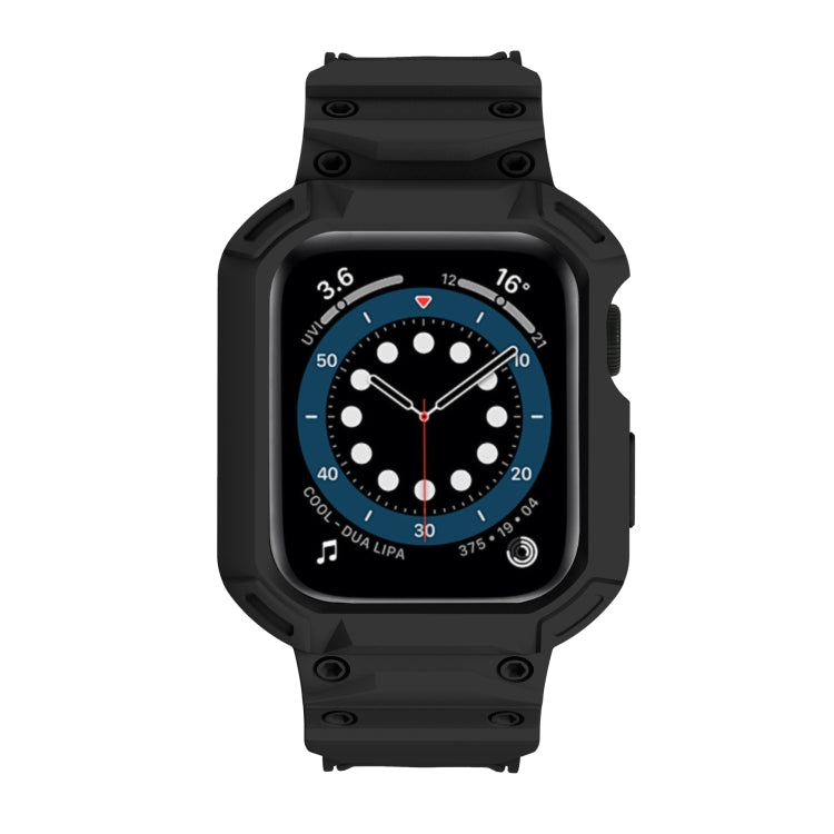 For Apple Watch Series 10 42mm Armor TPU Case Integrated Watch Band(Black)