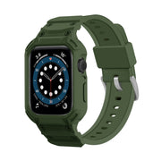 For Apple Watch Series 10 42mm Armor TPU Case Integrated Watch Band(Army Green)