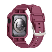 For Apple Watch Series 10 42mm Armor TPU Case Integrated Watch Band(Plum Color)