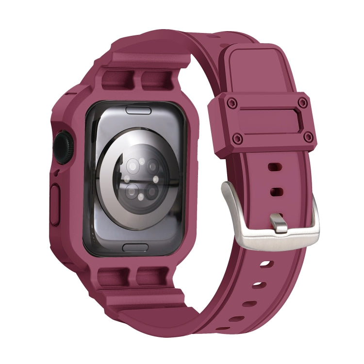 For Apple Watch Series 10 42mm Armor TPU Case Integrated Watch Band(Plum Color)