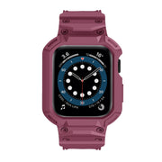 For Apple Watch Series 10 42mm Armor TPU Case Integrated Watch Band(Plum Color)