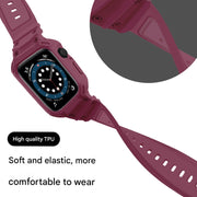 For Apple Watch Series 10 42mm Armor TPU Case Integrated Watch Band(Plum Color)