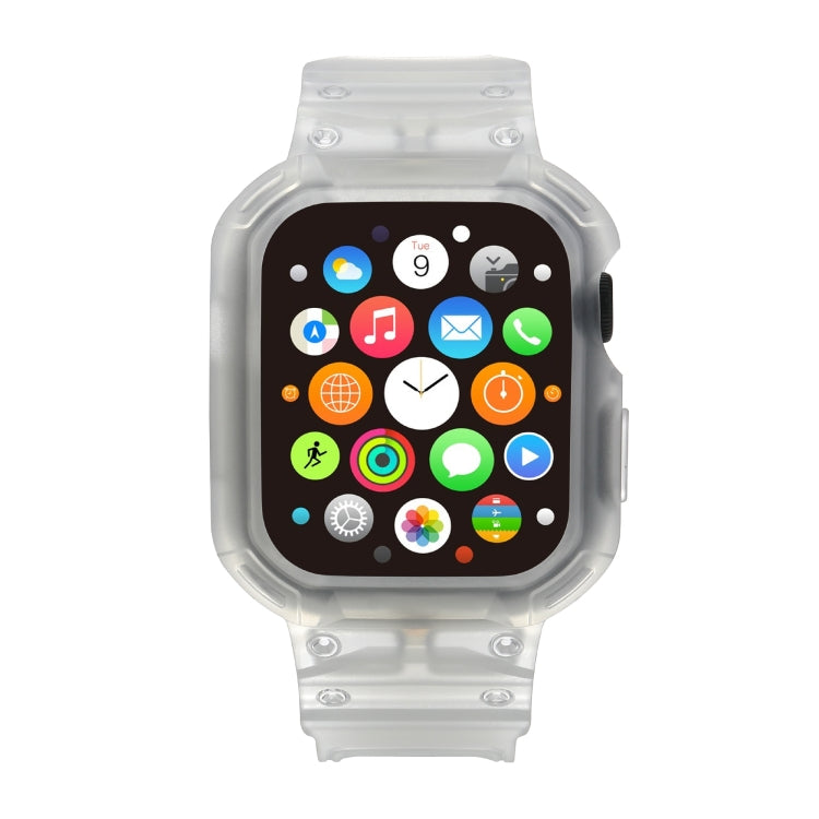 For Apple Watch Series 10 42mm Armor TPU Case Integrated Watch Band(Frosted Clear) - free shipping - PMC Jewellery - Order now!