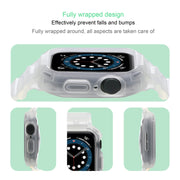 For Apple Watch Series 10 42mm Armor TPU Case Integrated Watch Band(Frosted Clear)
