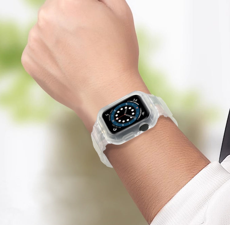 For Apple Watch Series 10 42mm Armor TPU Case Integrated Watch Band(Frosted Clear) - free shipping - PMC Jewellery - Order now!