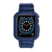 For Apple Watch Series 10 42mm Armor TPU Case Integrated Watch Band(Midnight Blue)