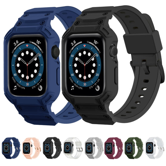For Apple Watch Series 10 42mm Armor TPU Case Integrated Watch Band(Plum Color)