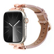 For Apple Watch 46mm / 49mm / 45mm / 44mm X-shaped Buckle Genuine Leather Watch Band(Dark Pink) - Watch Bands by PMC TechLife | Online Shopping South Africa | PMC TechLife | Buy Now Pay Later Mobicred