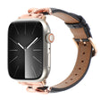For Apple Watch 42mm / 41mm / 40mm / 38mm X-shaped Buckle Genuine Leather Watch Band(Black) - Watch Bands by PMC TechLife | Online Shopping South Africa | PMC TechLife | Buy Now Pay Later Mobicred