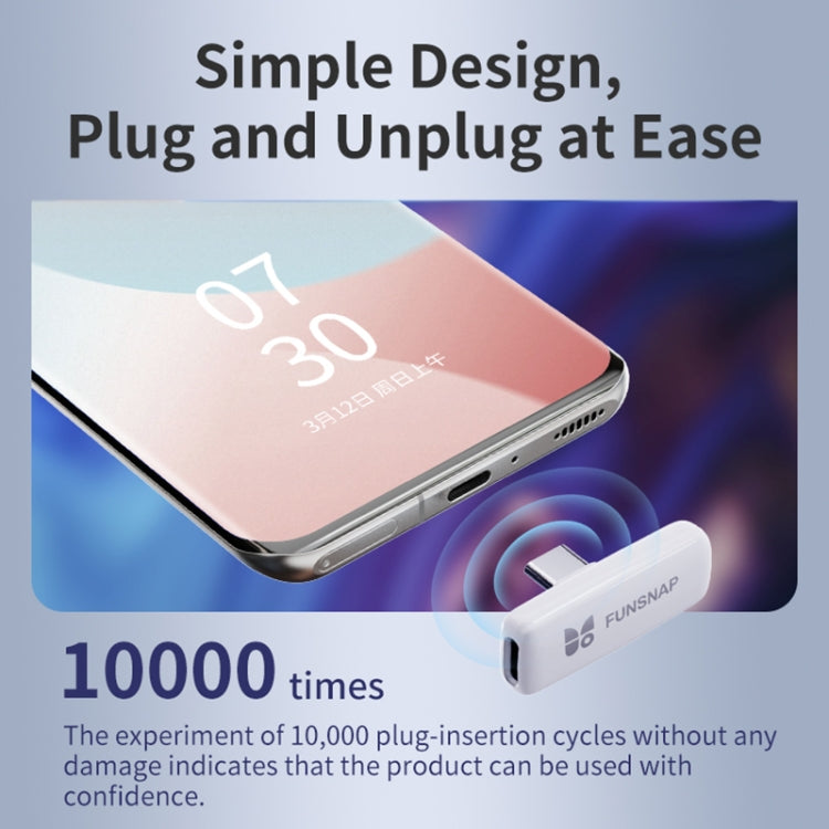 FUNSNAP M2 1 TX + 2 RX Digital Noise Reduction Wireless Microphone Mic Tok, Version:8 Pin(White) - Microphone by FUNSNAP | Online Shopping South Africa | PMC TechLife | Buy Now Pay Later Mobicred