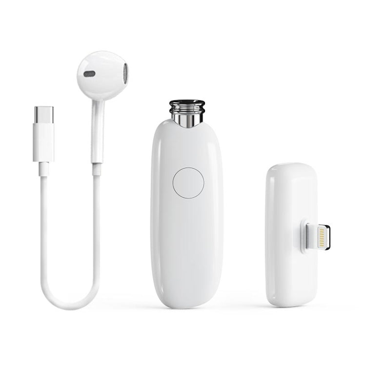 FUNSNAP M3 Digital Audio Wireless Microphone Mic Tok with Monitoring Earphones, Version:8 Pin(White) - Microphone by FUNSNAP | Online Shopping South Africa | PMC TechLife | Buy Now Pay Later Mobicred