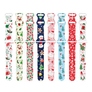 For Apple Watch 46mm / 49mm / 45mm / 44mm Christmas Pattern Silicone Watch Band(Christmas Midnight Blue)