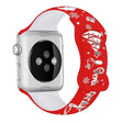 For Apple Watch 42mm / 41mm / 40mm / 38mm Christmas Engraving Butterfly Buckle Silicone Watch Band(Red White) - free shipping - PMc TechLife - Order now!